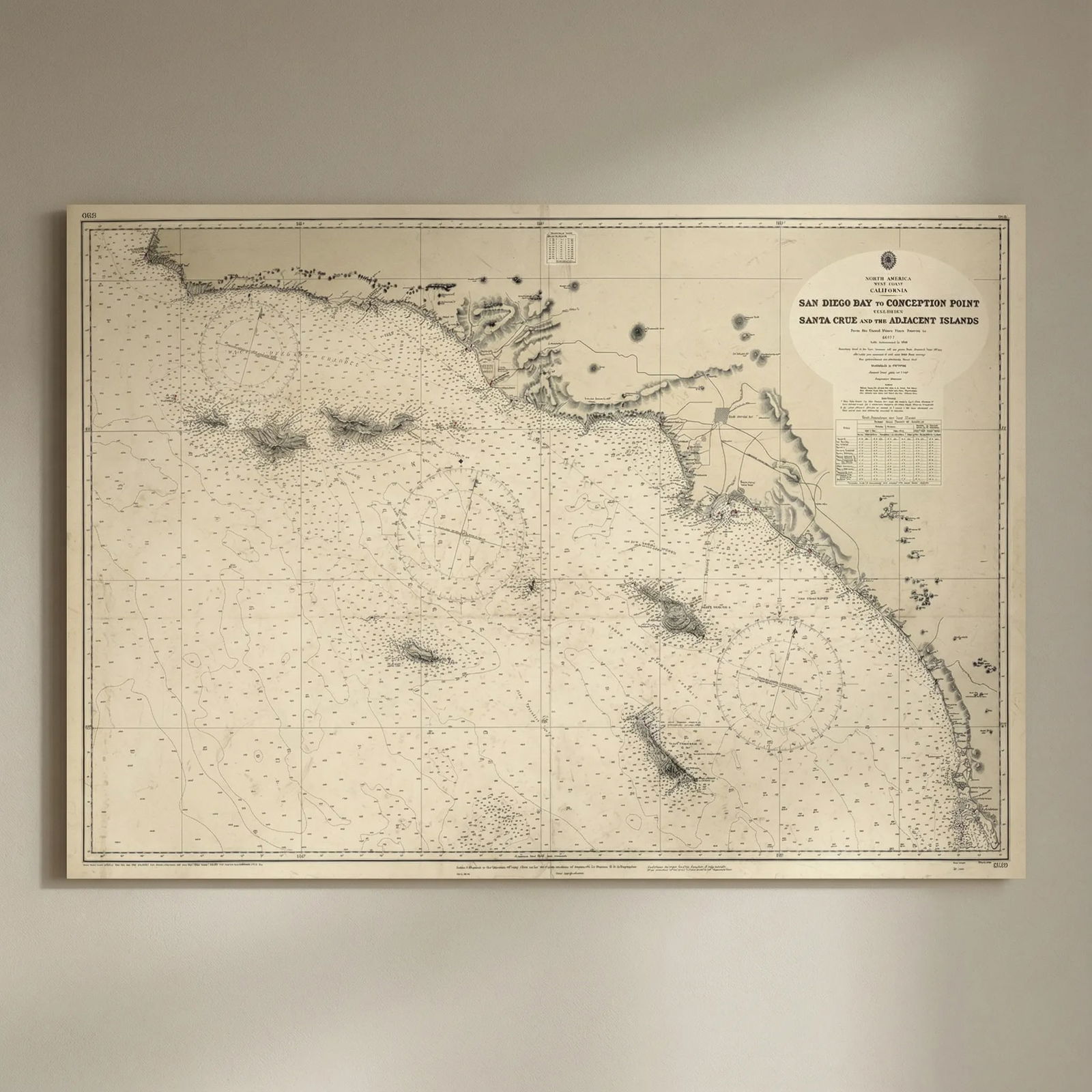 Southern California Bight islands San Diego LA ADMIRALTY chart 1885 (1955) map: Title: Southern California Bight islands San Diego LA ADMIRALTY chart 1885 (1955) map Description: North America - West Coast - California - San Diego Bay to Conception Point including Santa Cruz and