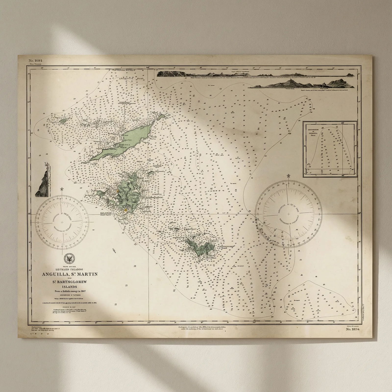 Anguilla St. Martin/Maarten Barts. Caribbean. US Navy sea chart 1899 (1917) map: Title: Anguilla St. Martin/Maarten Barts. Caribbean. US Navy sea chart 1899 (1917) map Description: West Indies - Leeward Islands - Anguilla, St. Martin and St. Bartholomew Islands'. From a British su