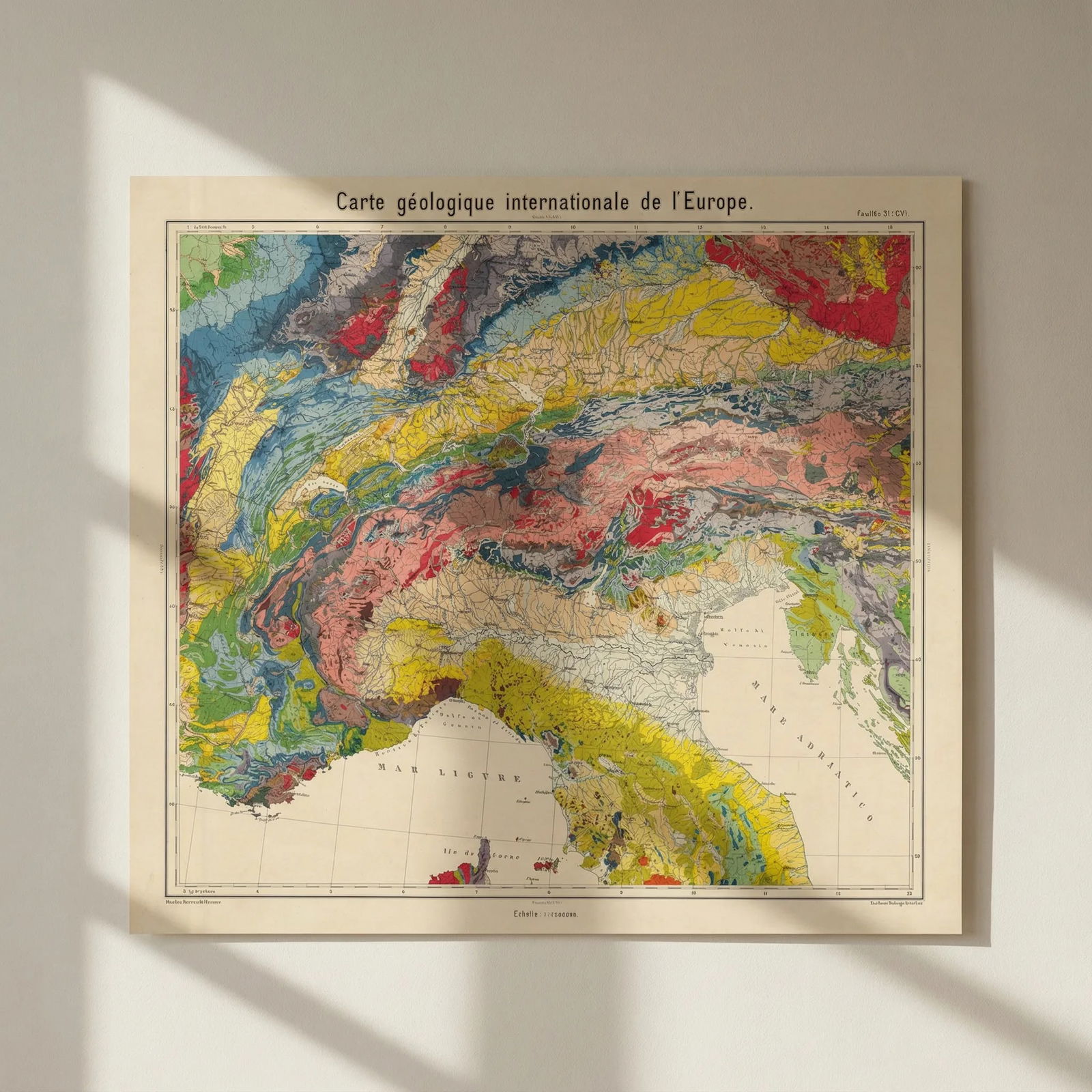 Geological map Alps & northern Italy. Switzerland Austria. BEYSCHLAG 1898: Title: Geological map Alps & northern Italy. Switzerland Austria. BEYSCHLAG 1898 Description: Carte géologique internationale de l'Europe - Feuille 31 (CV) - [The Alps, northern Italy, Switzerlan