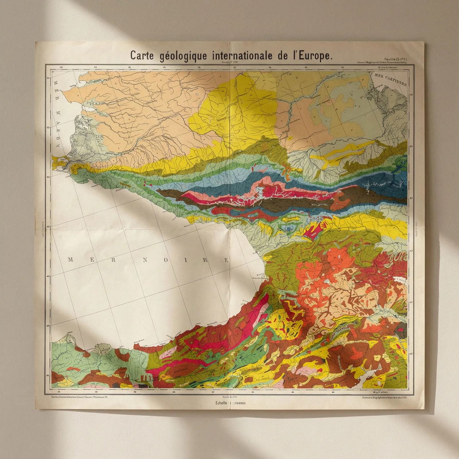 Geological map Black Sea Russia Caucasus Georgia Anatolia BEYSCHLAG 1911: Title: Geological map Black Sea Russia Caucasus Georgia Anatolia BEYSCHLAG 1911 Description: Carte géologique internationale de l'Europe - Feuille 34 (FV) - [Eastern Black Sea - Russian Caucasus,