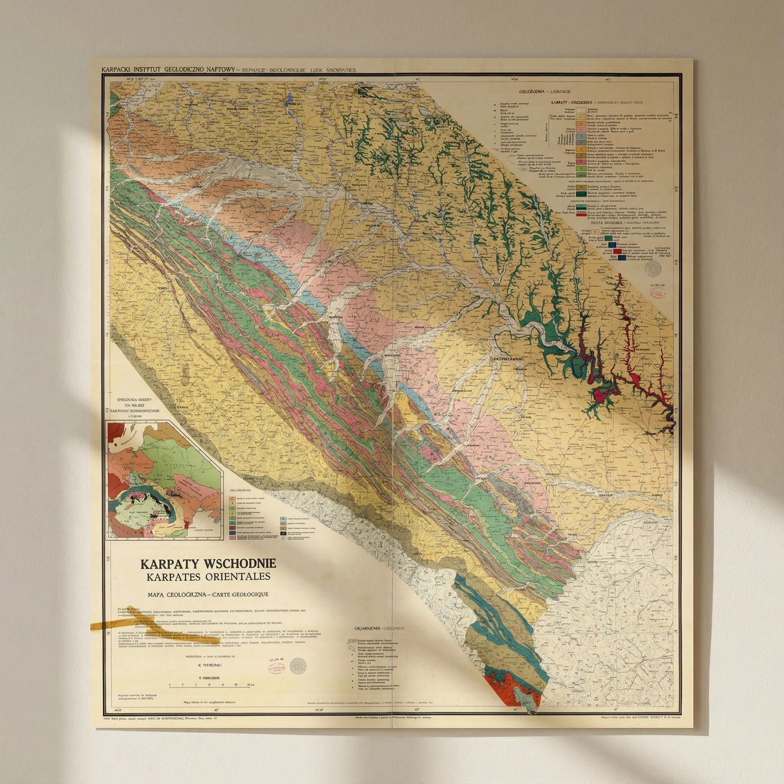 Karpaty Wschodnie Mappa Geologiczna. Eastern Carpathians Geological Map 1939: Title: Karpaty Wschodnie Mappa Geologiczna. Eastern Carpathians Geological Map 1939 Description: Karpaty Wschodnie - Mappa Geologiczna / Karpates Orientales - Carte Géologique [Eastern Carpathian