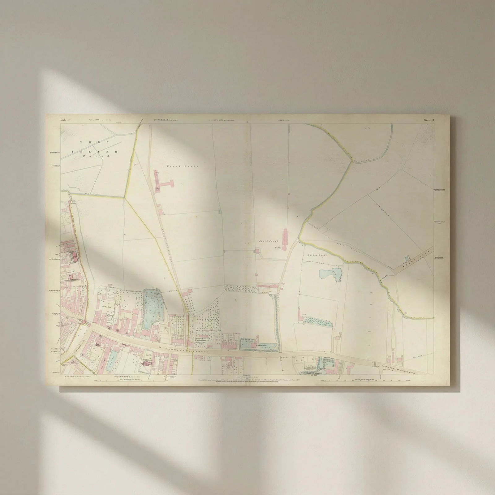 City of York #13 Walmgate Lawrence Street Tang Hall Layerthorpe. OS 1852 map: Title: City of York #13 Walmgate Lawrence Street Tang Hall Layerthorpe. OS 1852 map Description: City of York - Sheet 13 - [Walmgate Bar - Hull Road - Lawrence Street - Heslington Road - Tang Hall Est