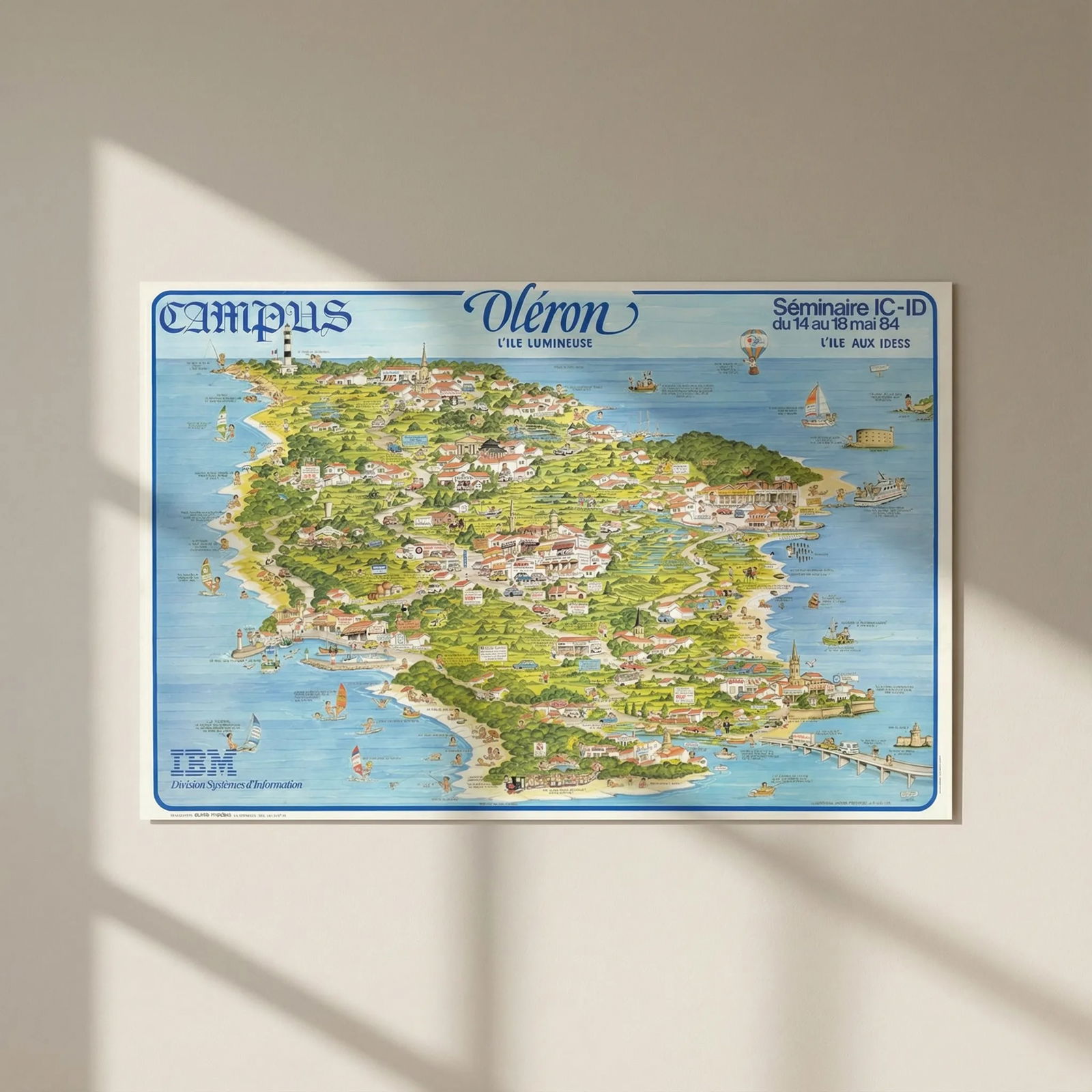 IBM Île d'Oléron Seminar map from the dawn of the Personal Computing age 1984: Title: IBM Île d'Oléron Seminar map from the dawn of the Personal Computing age 1984 Description: Oléron - L'Ile Lumineuse. Campus. IBM Division Systèmes d'Information. Sémina