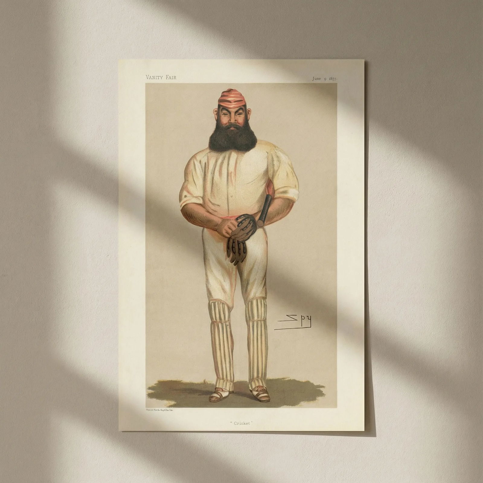 VANITY FAIR SPY CARTOON W.G. (William Gilbert) Grace 'Cricket' Batsman 1877: Title: VANITY FAIR SPY CARTOON W.G. (William Gilbert) Grace 'Cricket' Batsman 1877 Description: Cricket [Mr W.G. (William Gilbert) Grace]. GRACE Mr William Gilbert: Spy. WG the most famous cricketer.