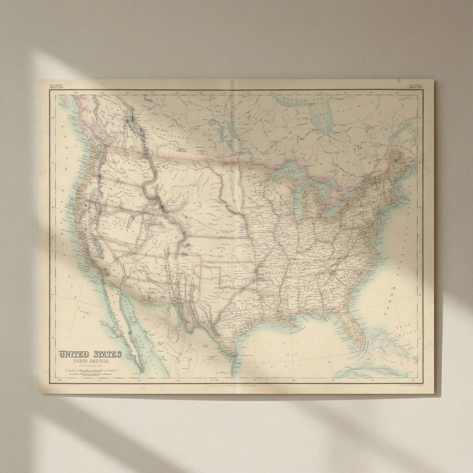 United States. New California. Confederate Arizona. Dacotah. FULLARTON c1863 map: Title: United States. New California. Confederate Arizona. Dacotah. FULLARTON c1863 map Description: United States of North America'. A fascinating Civil War-era map of the United States, capturing th