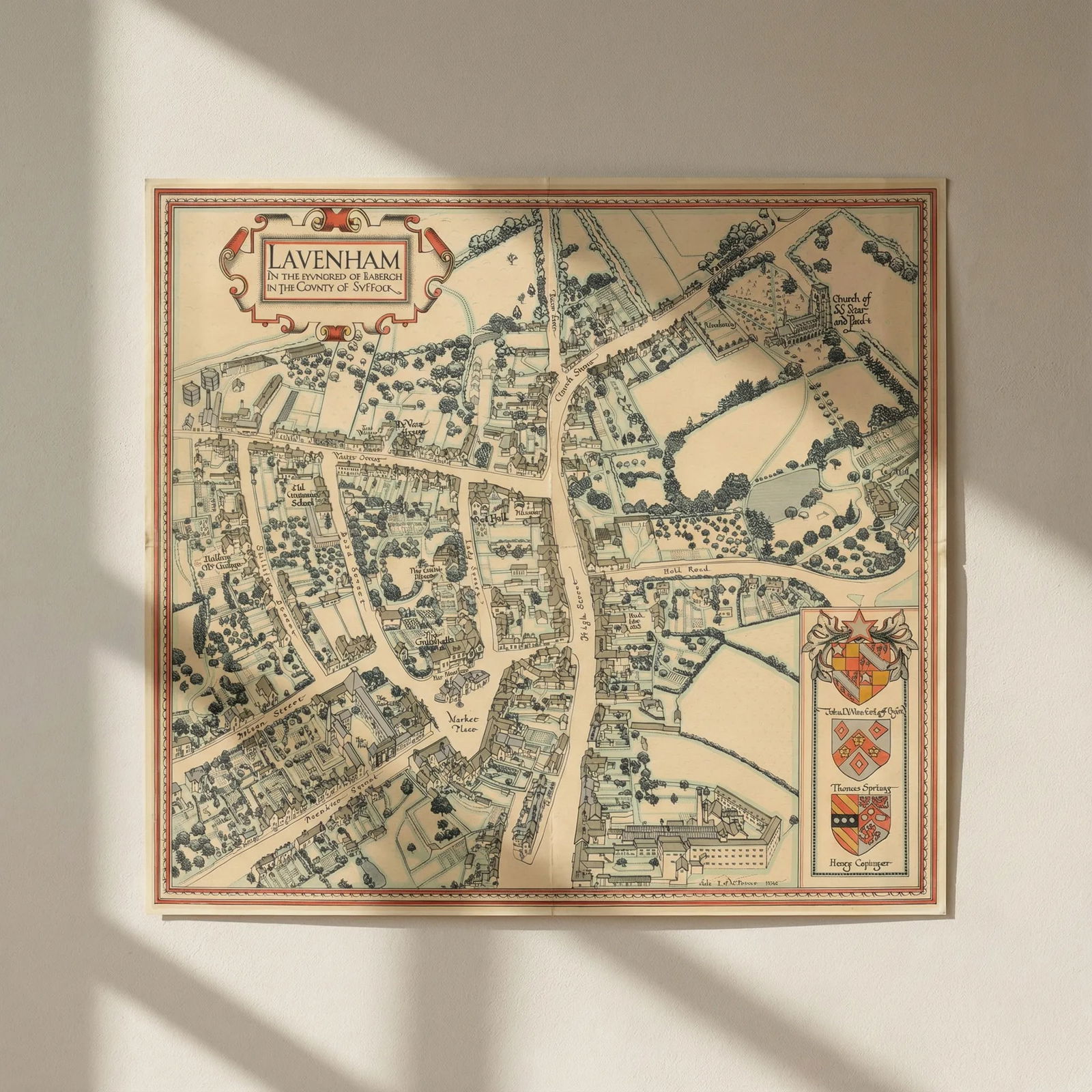 Lavenham in the Hundred of Babergh… County of Suffolk by Louis Prince 1935 map: Title: Lavenham in the Hundred of Babergh… County of Suffolk by Louis Prince 1935 map Description: Lavenham in the Hundred of Babergh in the County of Suffolk'. Lavenham in the Hundred of Baberg