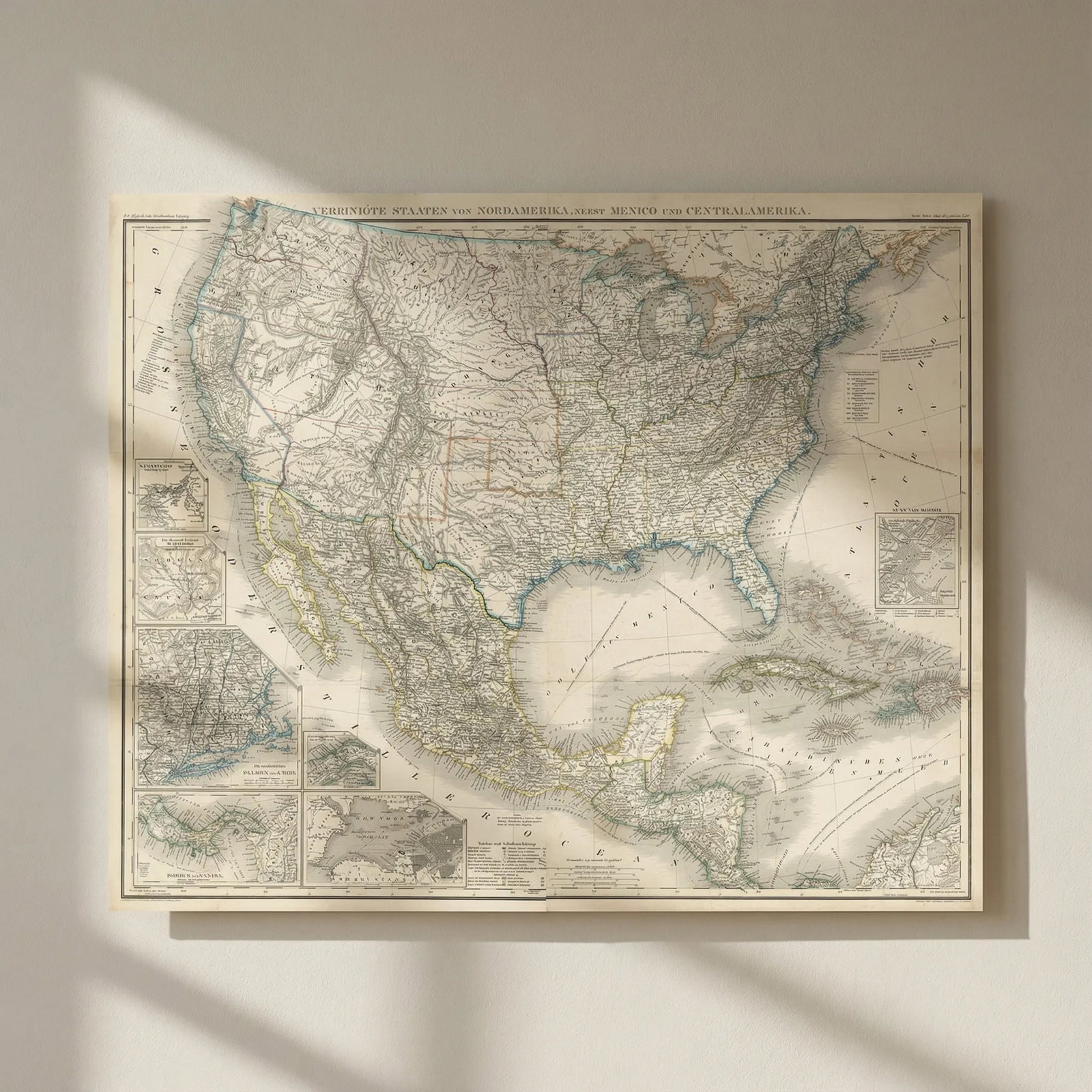 Vereingte Staaten… by Stein & Heck. Civil War USA. German colonies 1858 map: Title: Vereingte Staaten… by Stein & Heck. Civil War USA. German colonies 1858 map Description: Vereingte Staaten von NordAmerika, nebst Mexico und Centralamerika [United States of North America