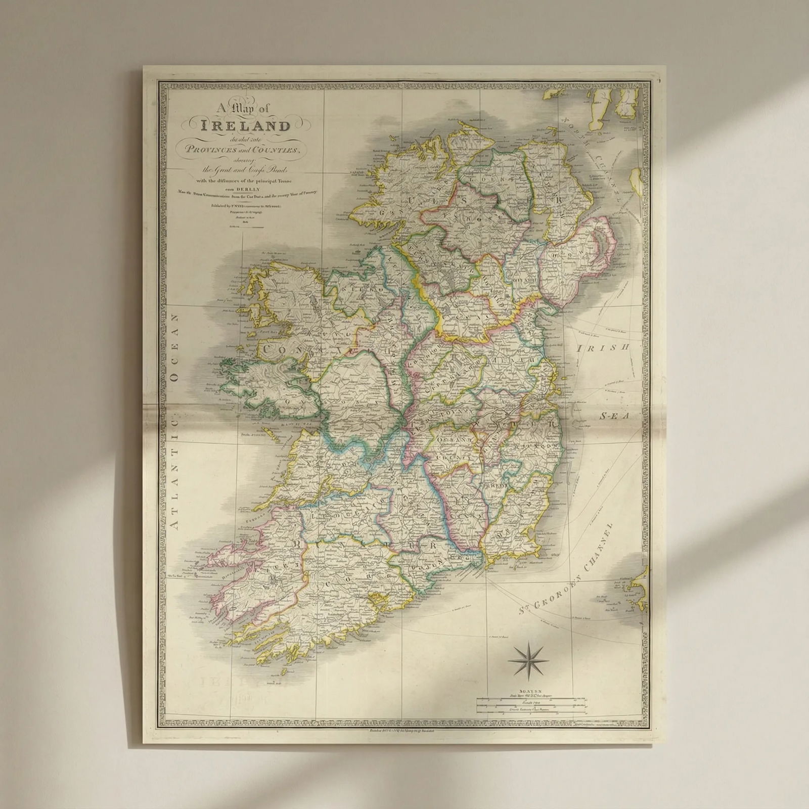 A Map of Ireland divided into Provinces and Counties… by James Wyld 1843: Title: A Map of Ireland divided into Provinces and Counties… by James Wyld 1843 Description: A Map of Ireland Divided into Provinces and Counties shewing the Great and Cross Roads with the dista