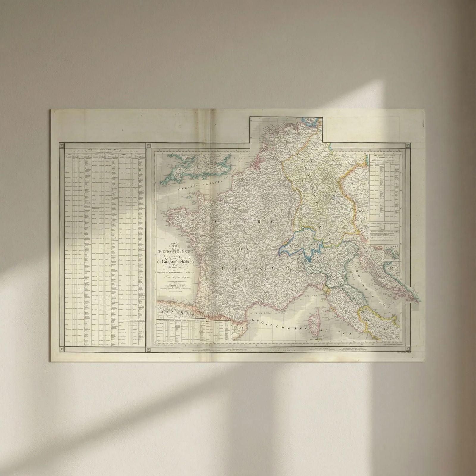 The French Empire & Kingdom of Italy from Lapie's 1811 map. James Wyld 1844: Title: The French Empire & Kingdom of Italy from Lapie's 1811 map. James Wyld 1844 Description: The French Empire and the Kingdom of Italy with part of the States of the Confederation of the Rhine fro