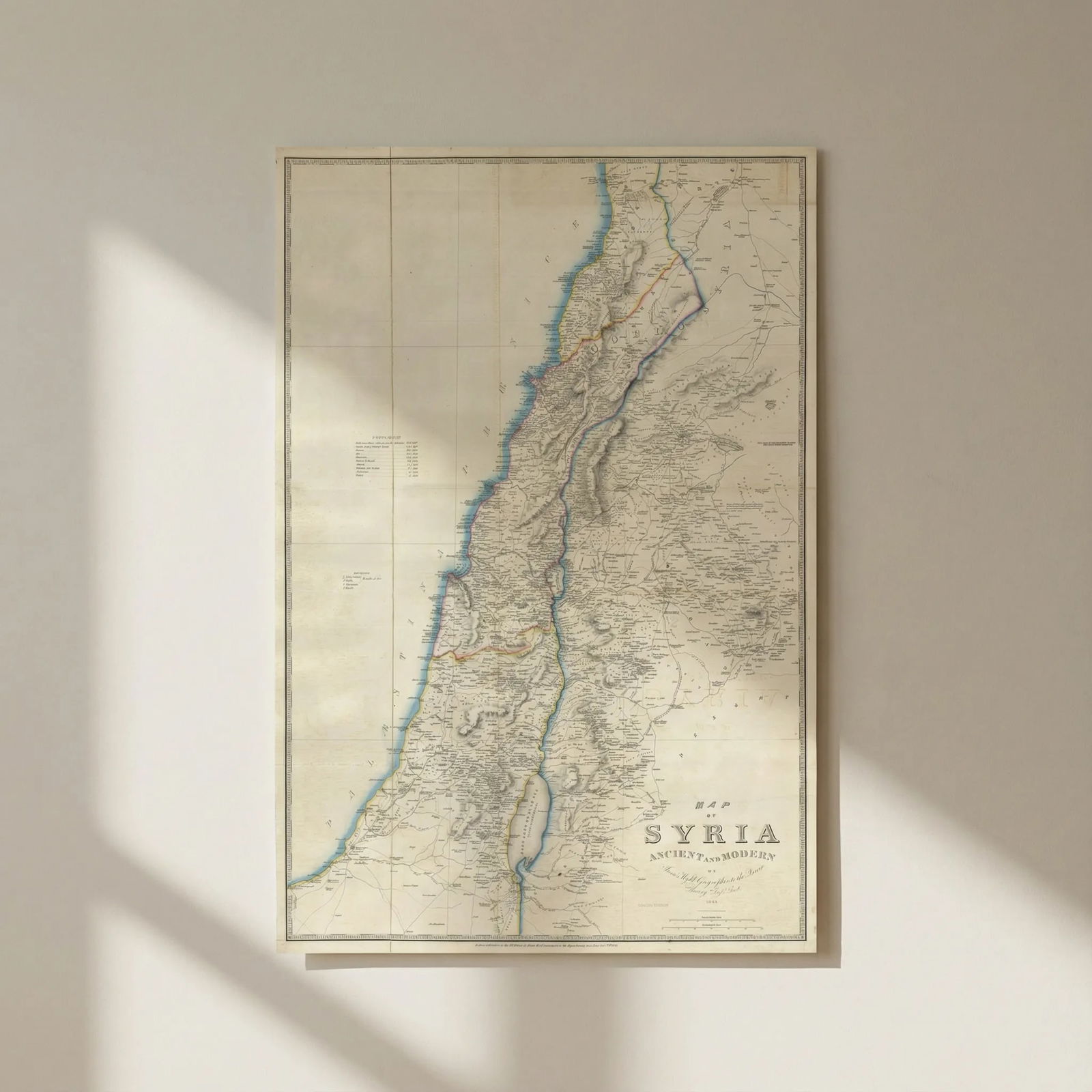 Map of Syria, Ancient & Modern by James Wyld. Israel Palestine Lebanon 1843: Title: Map of Syria, Ancient & Modern by James Wyld. Israel Palestine Lebanon 1843 Description: Map of Syria, Ancient and Modern' by Wyld, James. Published 1843 [dated]. Large folio decorative hand co