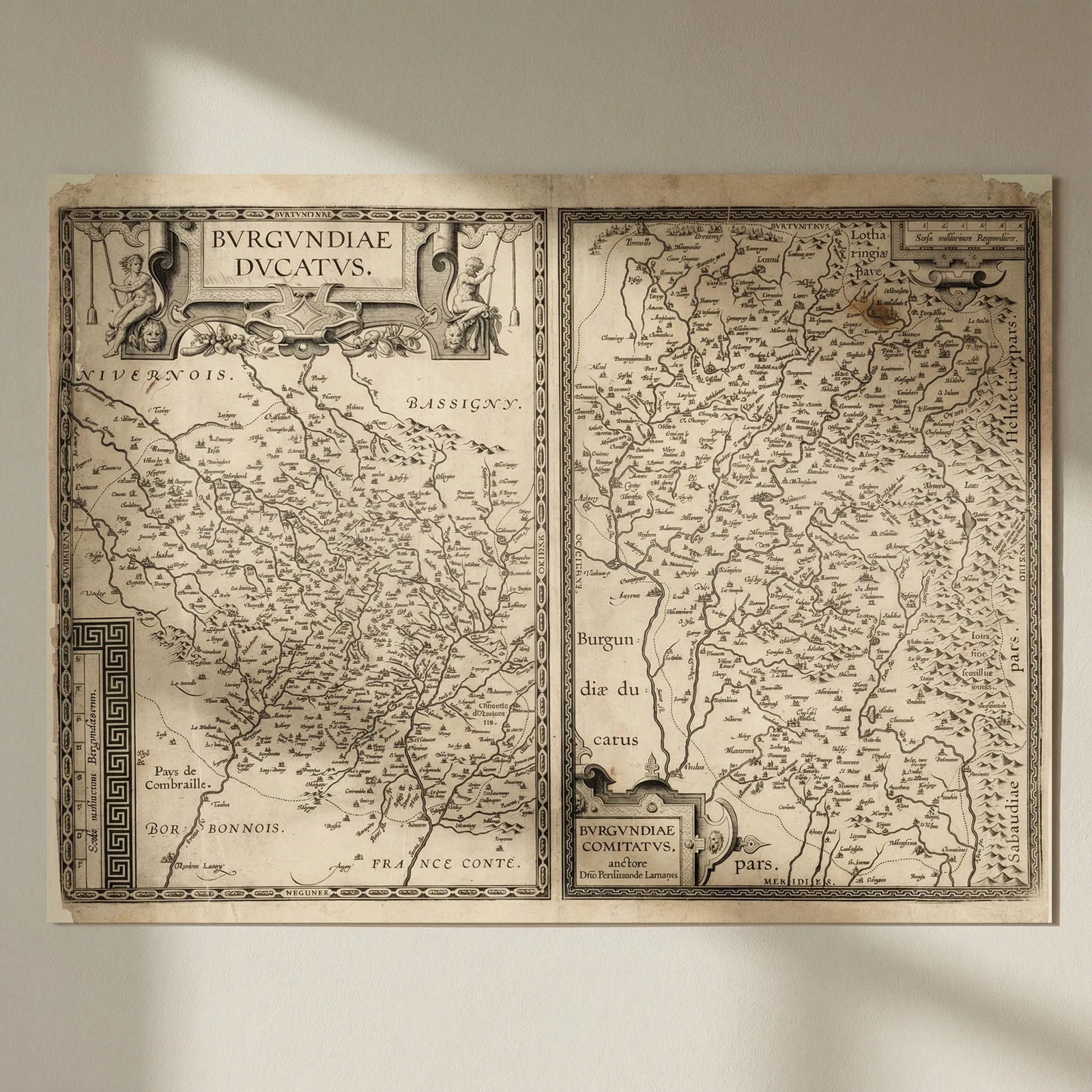 Burgundiae Ducatus & Comitatus. Duchy & County of Burgundy by Ortelius c1612 map: Title: Burgundiae Ducatus & Comitatus. Duchy & County of Burgundy by Ortelius c1612 map Description: Burgundiae Ducatus - Burgundiae Comitatus [Duchy of Burgundy – County of Burgundy]. Duchy of
