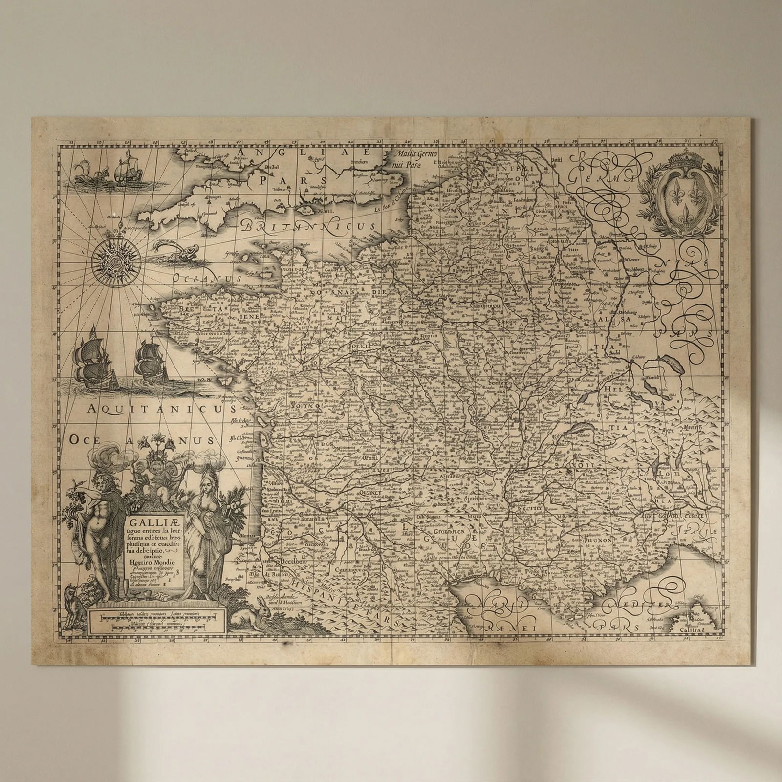 Galliae supra omnes in hac forma editiones locu pletissima… Hondius c1631 map: Title: Galliae supra omnes in hac forma editiones locu pletissima… Hondius c1631 map Description: Galliae supra omnes in hac forma editiones locu pletissima et exactissima descriptio [The fulles