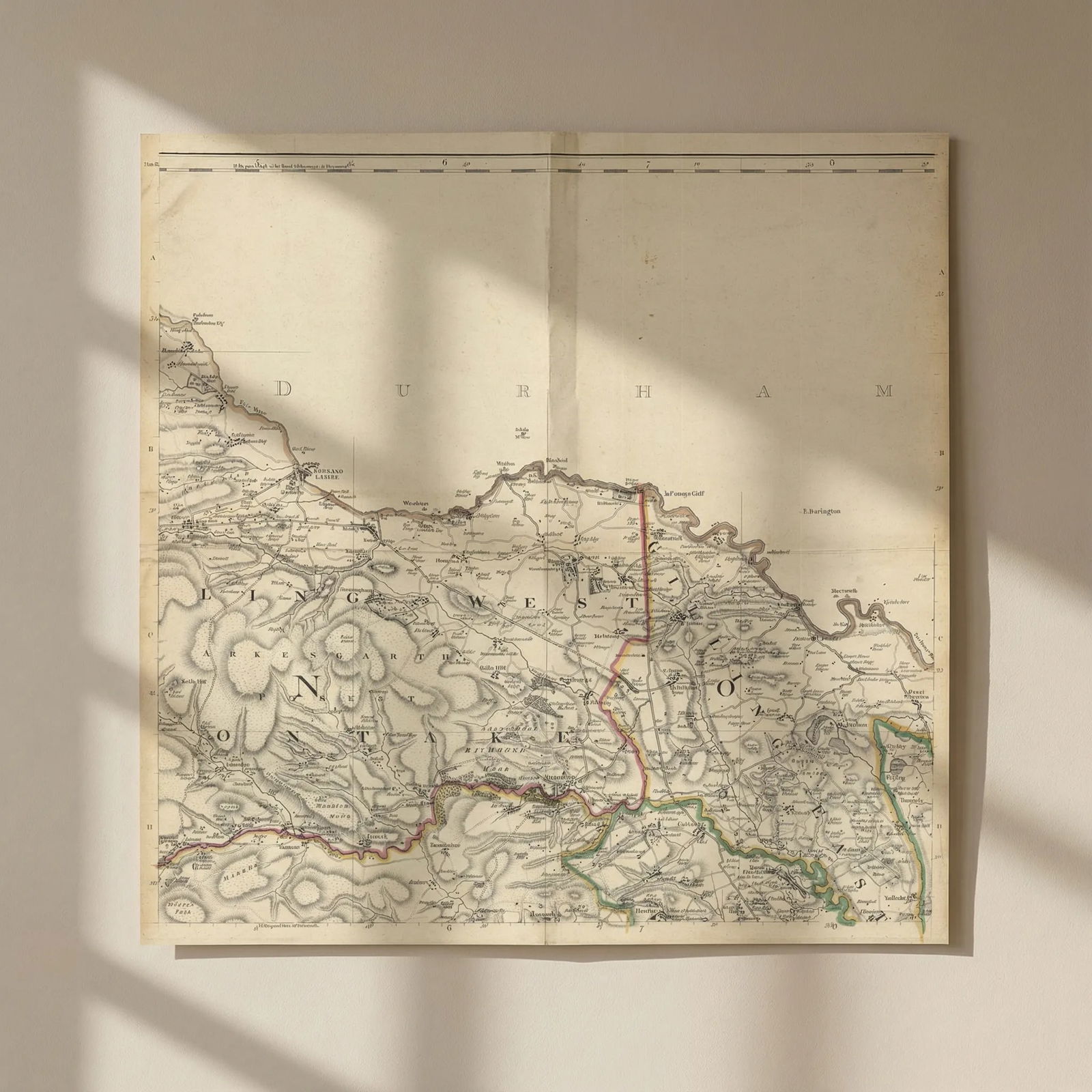 North Yorkshire. Barnard Castle & Richmond environs by Thomas Jefferys 1772 map: Title: North Yorkshire. Barnard Castle & Richmond environs by Thomas Jefferys 1772 map Description: [The Environs of Barnard Castle and Richmond]. A beautiful and highly detailed topographical map of