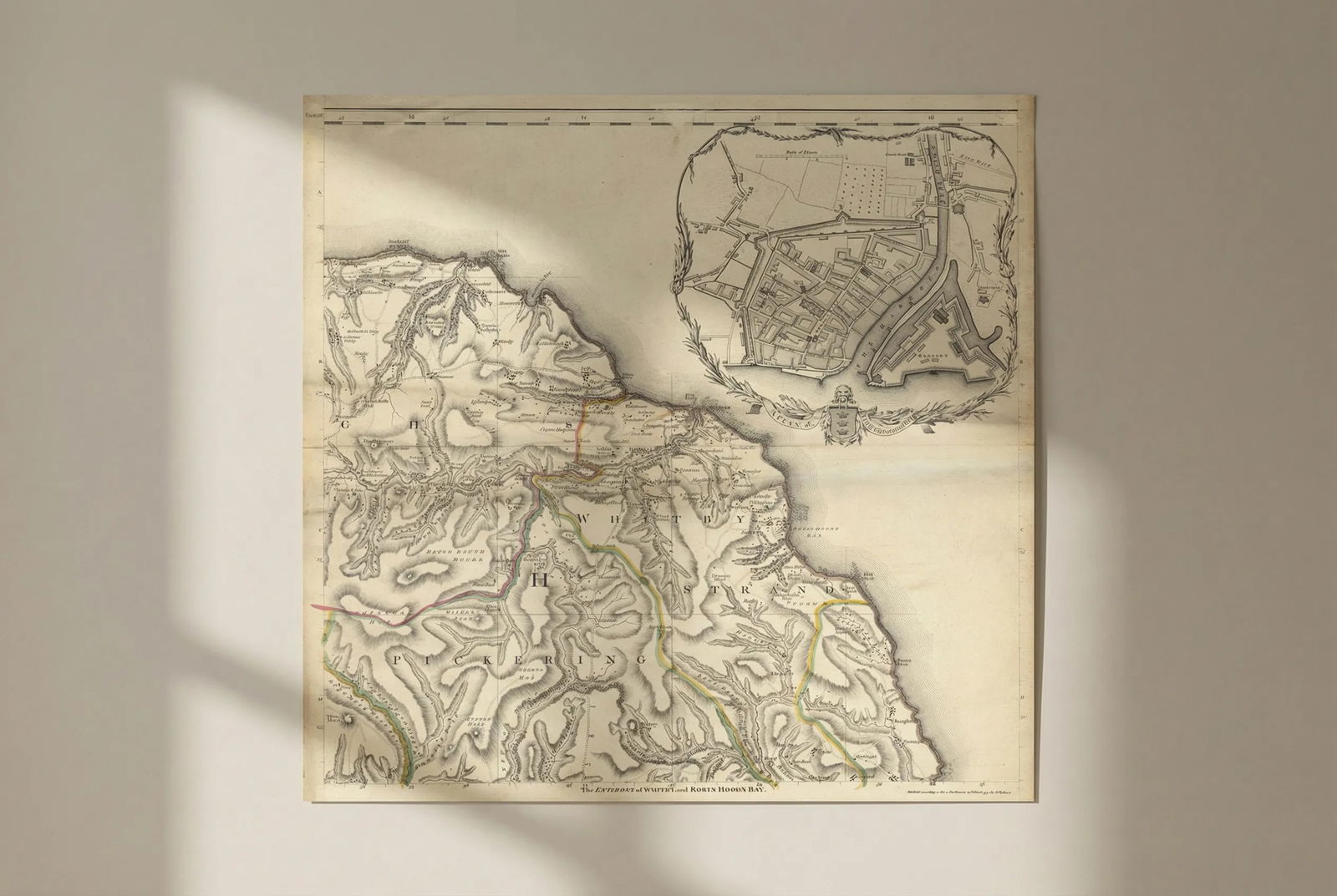 Kingston-upon-Hull town city plan & North York Moors. Whitby. Jefferys 1772 map (1 of 4)
