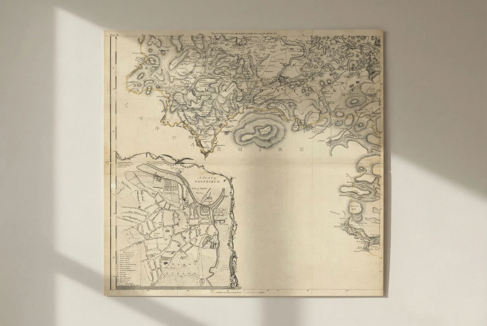 Sheffield city plan & West Yorkshire. Gargrave & Gisburn. T. Jefferys 1772 map: Title: Sheffield city plan & West Yorkshire. Gargrave & Gisburn. T. Jefferys 1772 map Description: The Environs of Gargrave, Gisburn and Slaidburn // A Plan of Sheffield'. A beautiful and highly detai