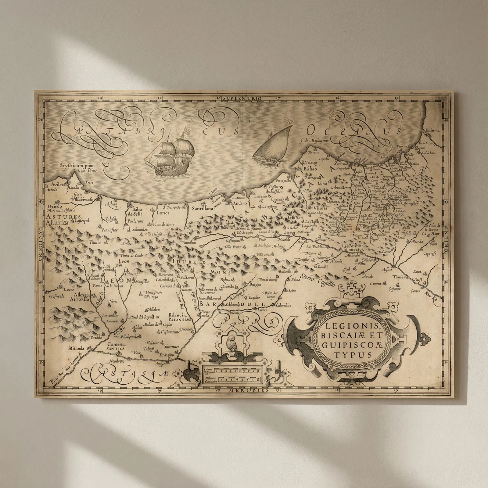 Legionis, Biscaiae et Guipiscoae Typus. País Vasco/Cantabria. Mercator c1636 map: Title: Legionis, Biscaiae et Guipiscoae Typus. País Vasco/Cantabria. Mercator c1636 map Description: Legionis, Biscaiae et Guipiscoae Typus [Map of León, Biscay and Guipúzcoa]. The Span