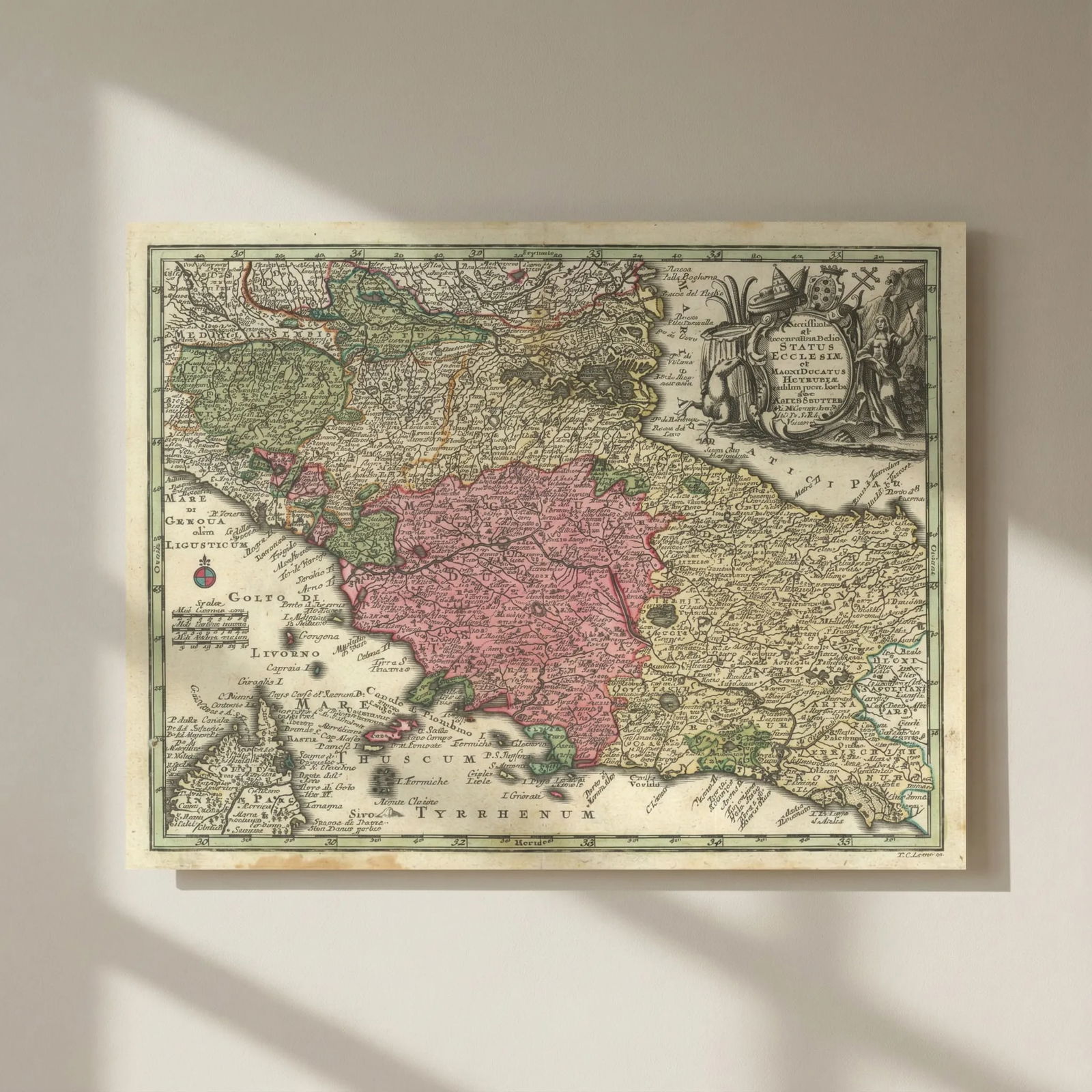 Status Ecclesiae et… Ducatus Hetruriae… Papal States Tuscany. Seutter c1744 map: Title: Status Ecclesiae et… Ducatus Hetruriae… Papal States Tuscany. Seutter c1744 map Description: Novissima et accuratma delin. Status Ecclesiae et magni Ducatus Hetruriae publici juris