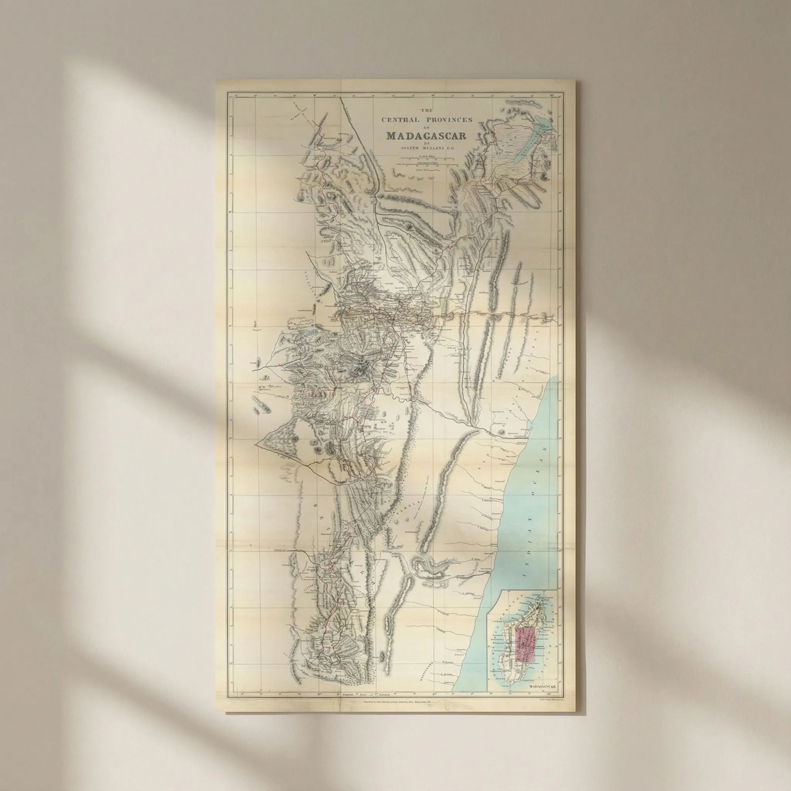 Central Provinces of Madagascar by Joseph Mullens. RGS 1875 old antique map: Title: Central Provinces of Madagascar by Joseph Mullens. RGS 1875 old antique map Description: The Central Provinces of Madagascar'. The Central Provinces of Madagascar. By Joseph Mullens, D.D., engr