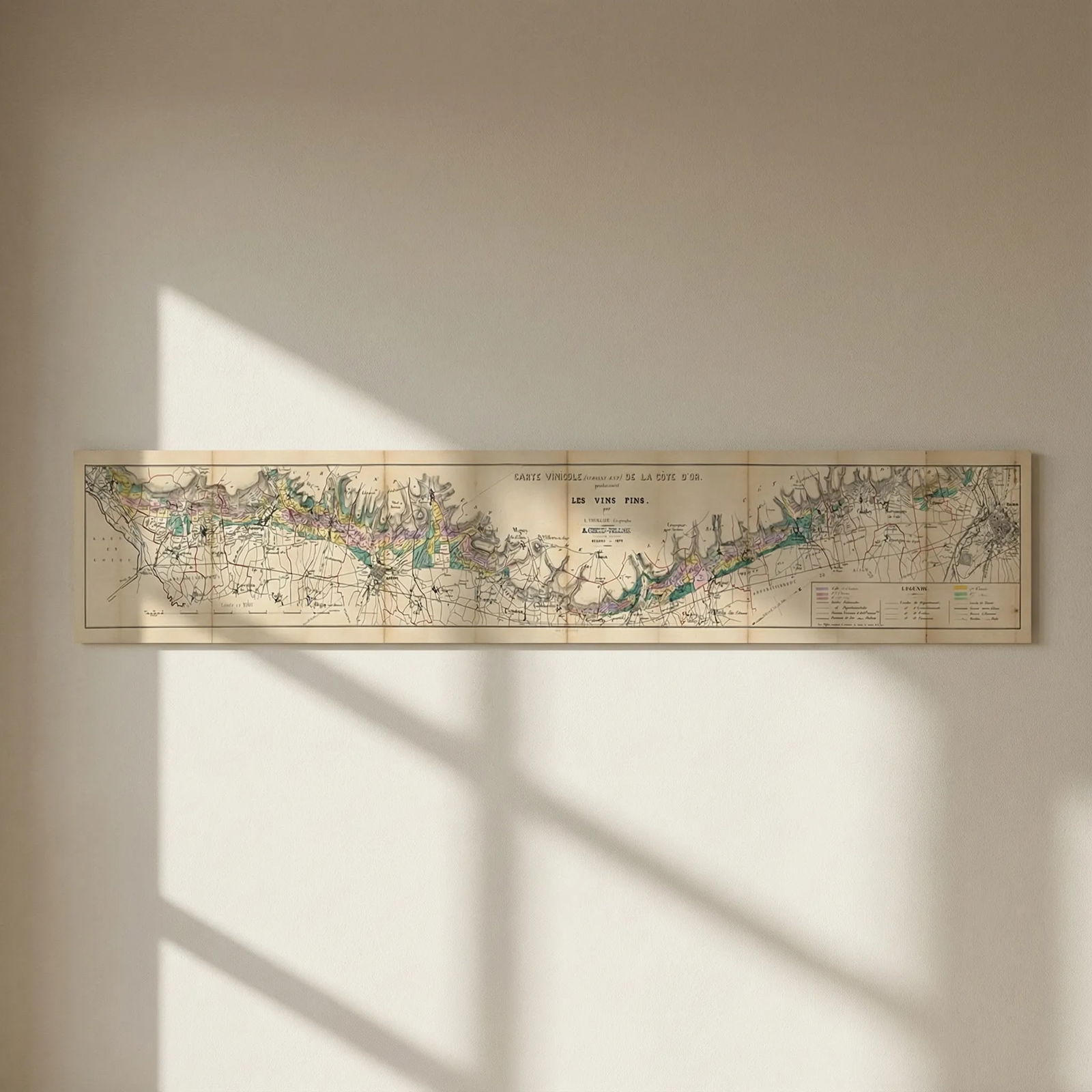 Carte vinicole… de la Côte d'Or produisant les vins fins. Thuillier 1879 map: Title: Carte vinicole… de la Côte d'Or produisant les vins fins. Thuillier 1879 map Description: Carte vinicole (versant est) de la Côte d'Or produisant les vins fins'. A very uncommon