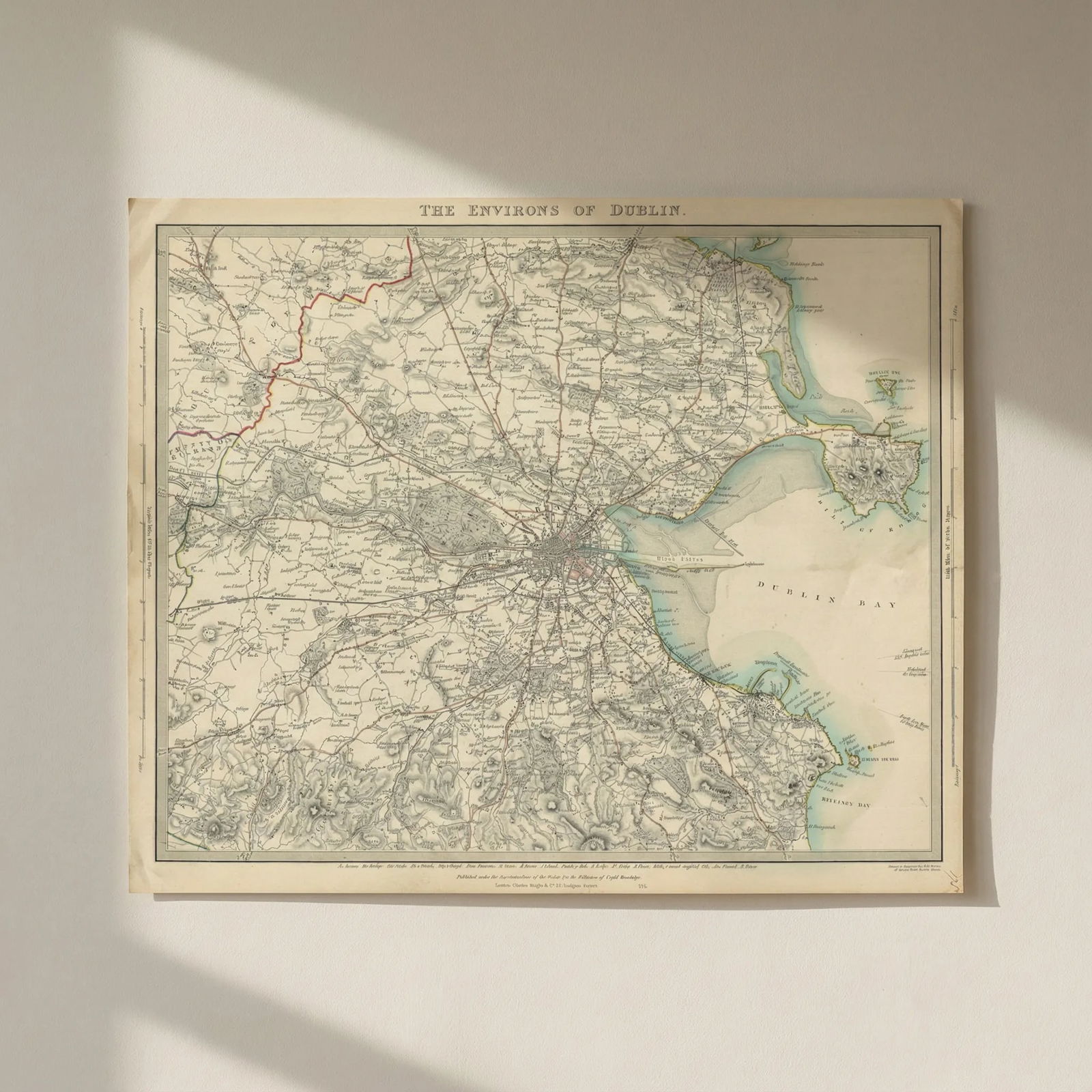 IRELAND. The environs of Dublin. Original hand colour. SDUK 1847 old map: Title: IRELAND. The environs of Dublin. Original hand colour. SDUK 1847 old map Description: THE ENVIRONS OF DUBLIN' by S.D.U.K. - Society for the Diffusion of Useful Knowledge. Published 1847. Antiqu