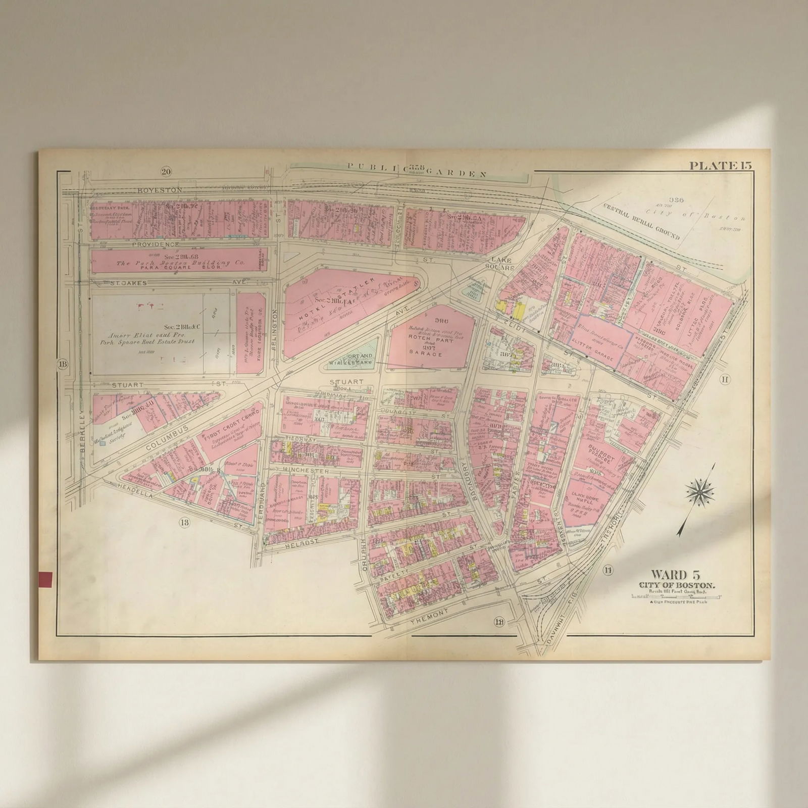 Boston #15 Bay Village, Park Square, Back Bay, Theater District BROMLEY 1928 map: Title: Boston #15 Bay Village, Park Square, Back Bay, Theater District BROMLEY 1928 map Description: Plate 15 - Ward 5 - City of Boston [Bay Village, Park Square, Back Bay (east edge), Theater Distric