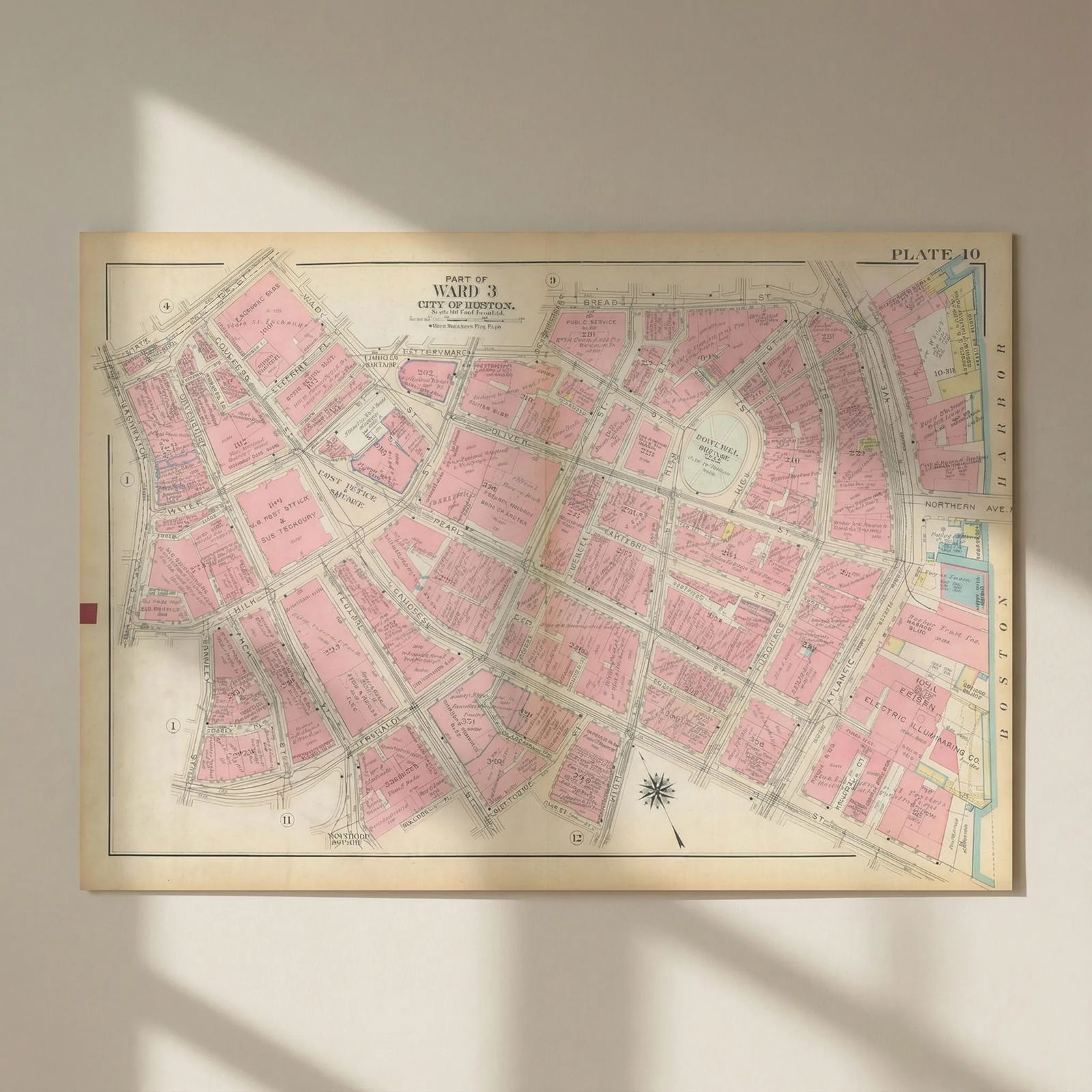 Boston #10 Downtown/Finance District/Waterfront. Post Office Sq BROMLEY 1928 map: Title: Boston #10 Downtown/Finance District/Waterfront. Post Office Sq BROMLEY 1928 map Description: Plate 10 - Part of Ward 3 - City of Boston [Downtown / Waterfront / Financial District]. This map w