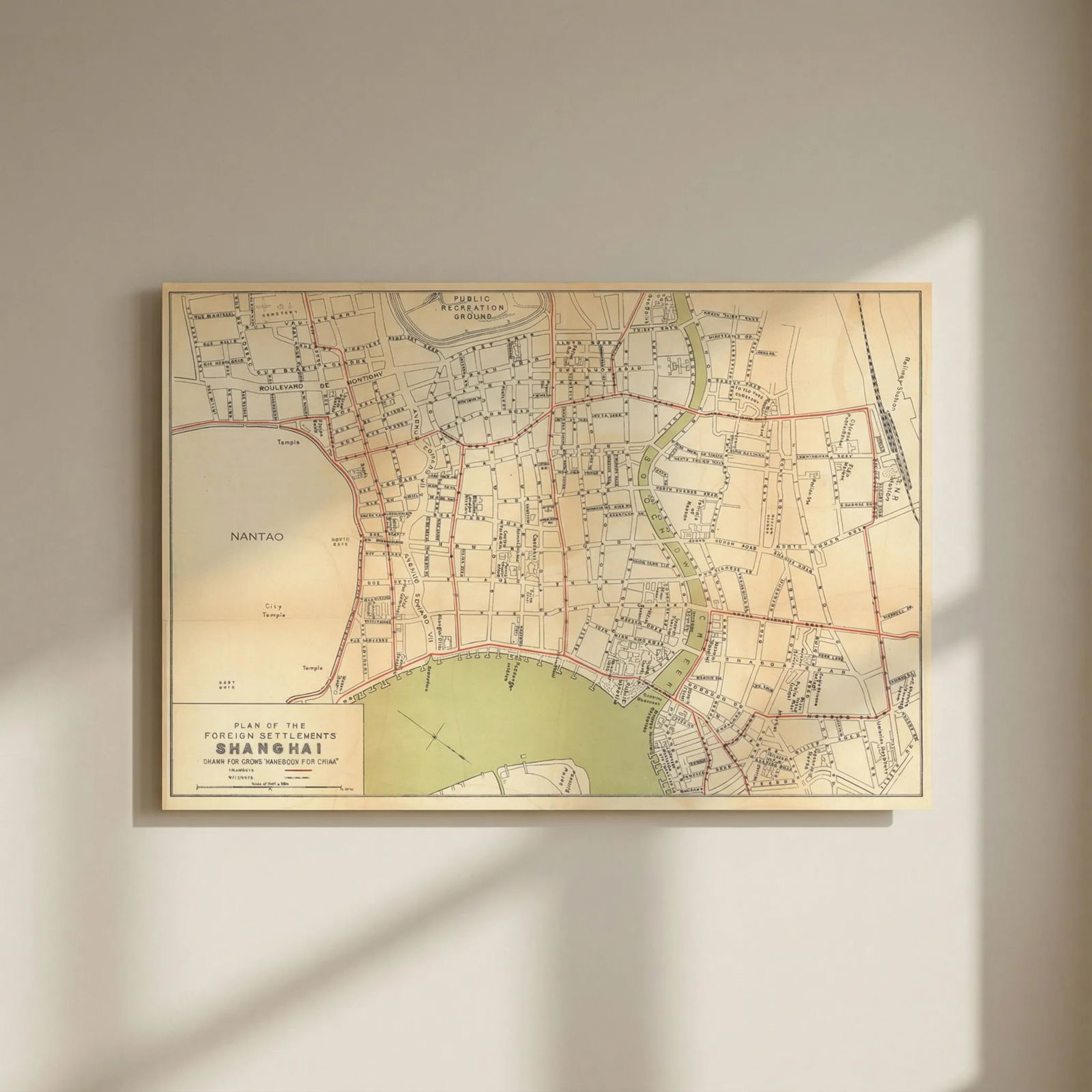 City plan of the Foreign Settlements in Shanghai, China by Carl Crow 1933 map: Title: City plan of the Foreign Settlements in Shanghai, China by Carl Crow 1933 map Description: Plan of the Foreign Settlements - Shanghai - drawn for Crow's "Handbook for China"' by Crow, Carl. Pub