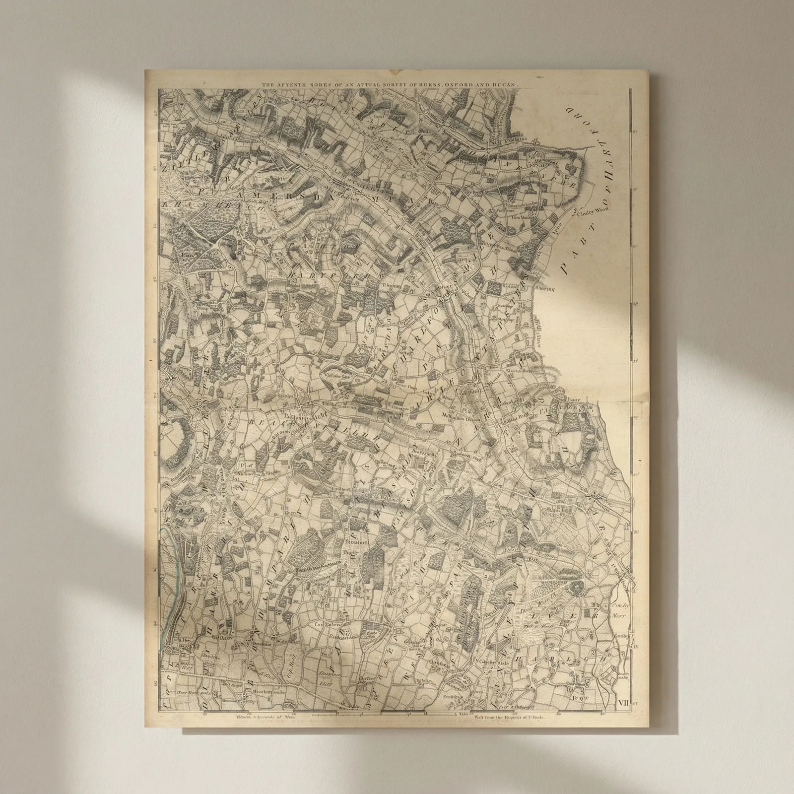 Chilterns/Buckinghamshire. Amersham, Beaconsfield & Chalfonts. Rocque 1761 map: Title: Chilterns/Buckinghamshire. Amersham, Beaconsfield & Chalfonts. Rocque 1761 map Description: [Sheet 7 from John Rocque's A Topographical Survey of the County of Berks]. A single map sheet from J
