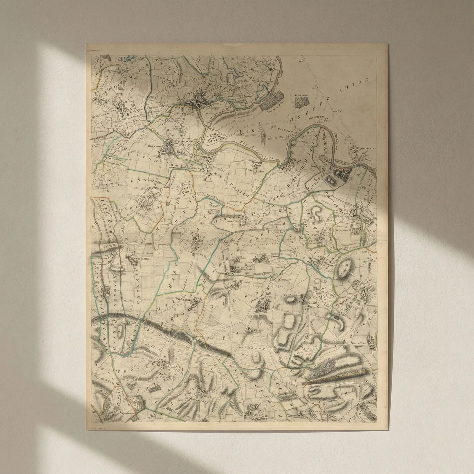 Vale of White Horse. Oxfordshire / Berkshire. Abingdon & Didcot. Rocque 1761 map: Title: Vale of White Horse. Oxfordshire / Berkshire. Abingdon & Didcot. Rocque 1761 map Description: [Sheet 10 from John Rocque's A Topographical Survey of the County of Berks]. A single map sheet fro