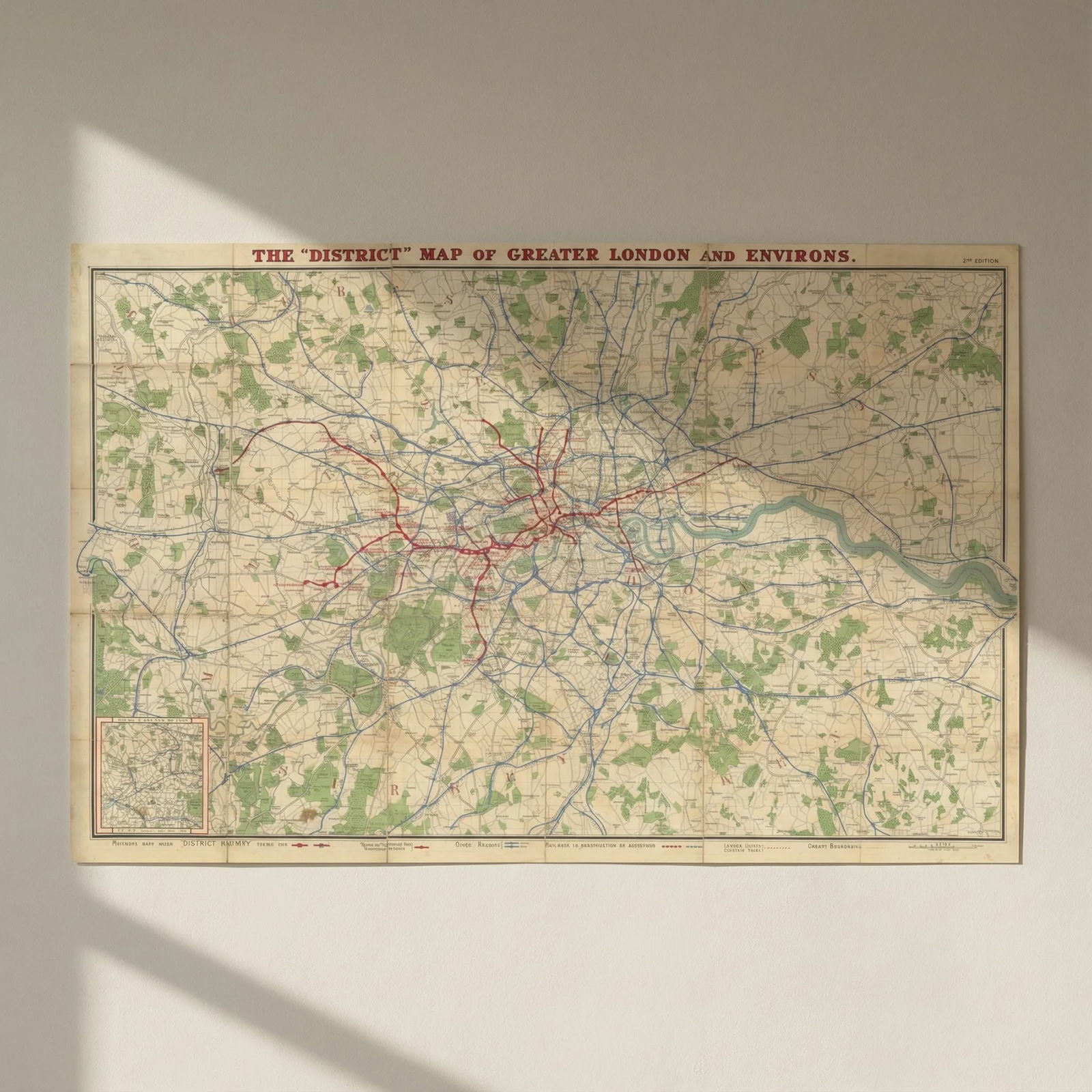 The "District" Map of Greater London & Environs. District Railways tube map 1908: Title: The "District" Map of Greater London & Environs. District Railways tube map 1908 Description: The "District" Map of Greater London and Environs'. Published by Sampson Low, Marston & Company Ltd