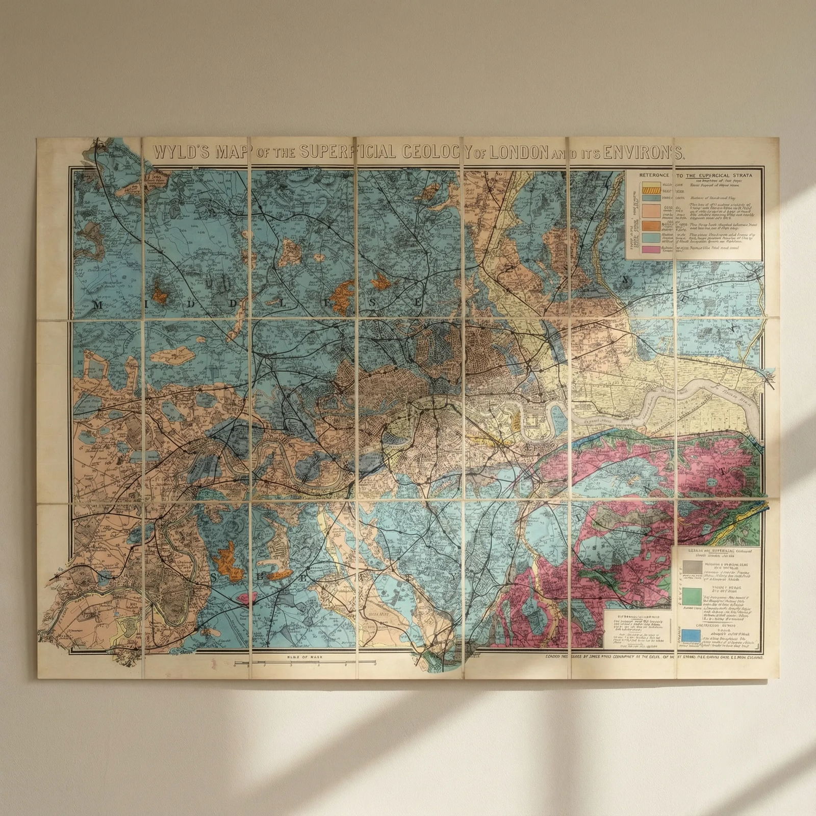 Wyld's Map of the Superficial Geology of London and its Environs c1878 old: Title: Wyld's Map of the Superficial Geology of London and its Environs c1878 old Description: Wyld's Map of the Superficial Geology of London and its Environs' by Wyld, James. Published c1878. True D