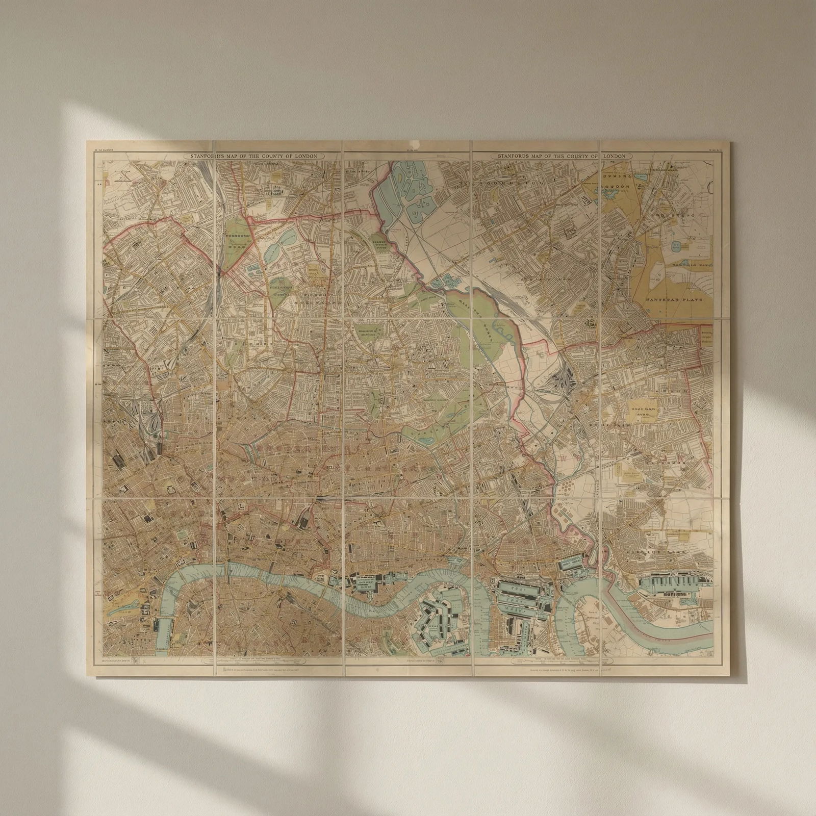 Stanford's New Map of the County of London—North East sheet. 70x84cm 1907: Title: Stanford's New Map of the County of London—North East sheet. 70x84cm 1907 Description: Stanford's [New] Map of the County of London [North East]. Sheets 3, 4, 8 & 9 from Stanford's 20