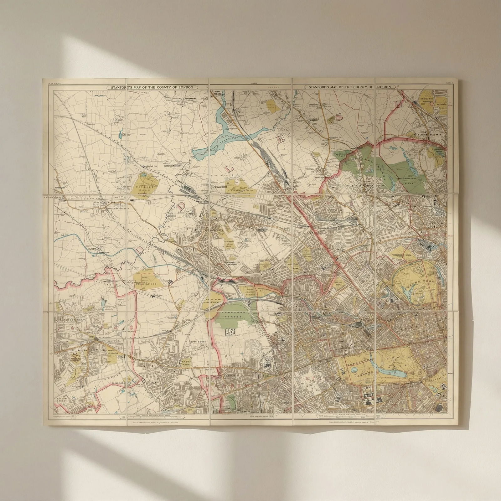 Stanford's New Map of the County of London—North West sheet. 70x84cm 1907: Title: Stanford's New Map of the County of London—North West sheet. 70x84cm 1907 Description: Stanford's [New] Map of the County of London [North West]. Sheets 1, 2, 6 & 7 from Stanford's 20