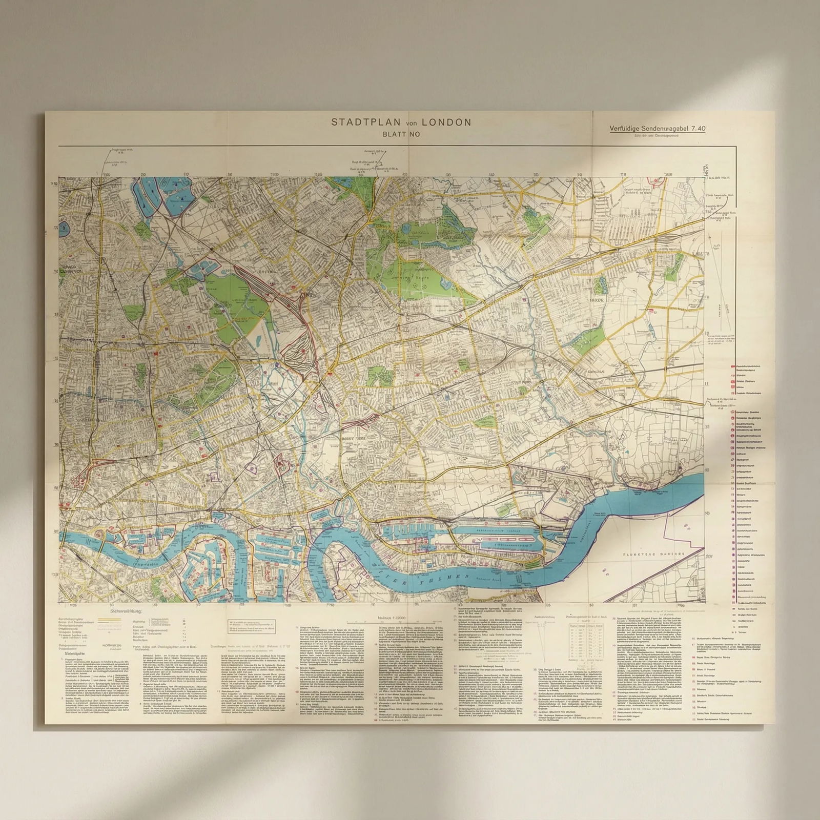 Stadtplan von London. Blatt NO. Nazi Mil.-Geo. Sealion invasion map. July 1940: Title: Stadtplan von London. Blatt NO. Nazi Mil.-Geo. Sealion invasion map. July 1940 Description: Stadtplan von London - Blatt NO [London city plan - northeast sheet]. A German military intelligence