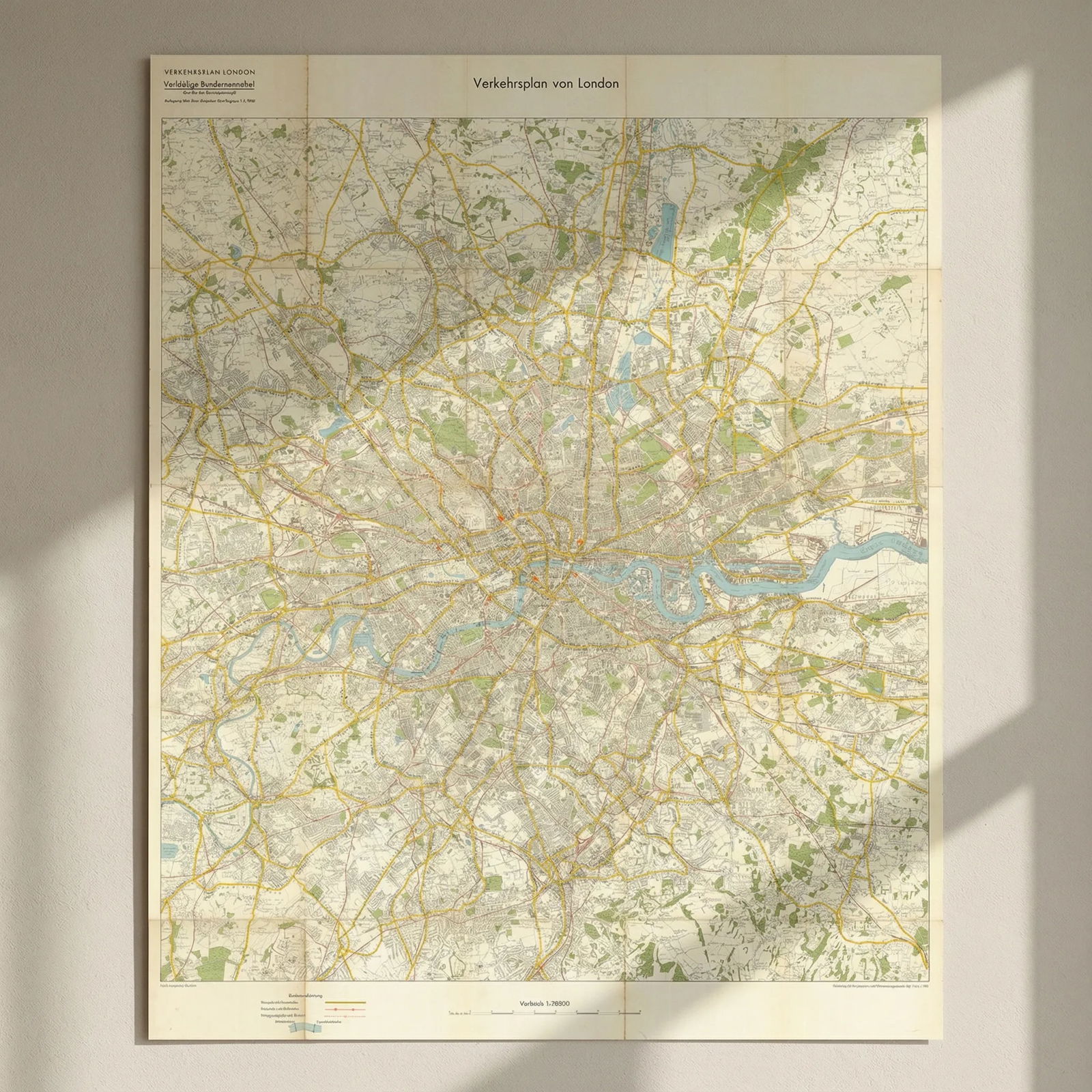 Verkehrsplan von London. Nazi Mil-Geo Sealion invasion transport map. Aug 1940: Title: Verkehrsplan von London. Nazi Mil-Geo Sealion invasion transport map. Aug 1940 Description: Verkehrsplan von London [Transport plan of London]. A German military intelligence map produced durin
