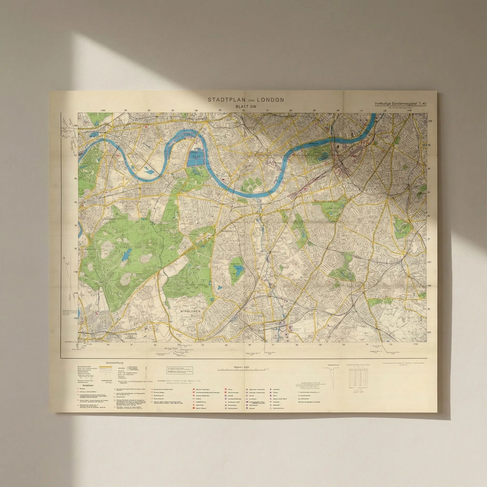 Stadtplan von London. Blatt SW. Nazi Mil.-Geo. Sealion invasion map. July 1940: Title: Stadtplan von London. Blatt SW. Nazi Mil.-Geo. Sealion invasion map. July 1940 Description: Stadtplan von London - Blatt SW [London city plan - southwest sheet]. A German military intelligence