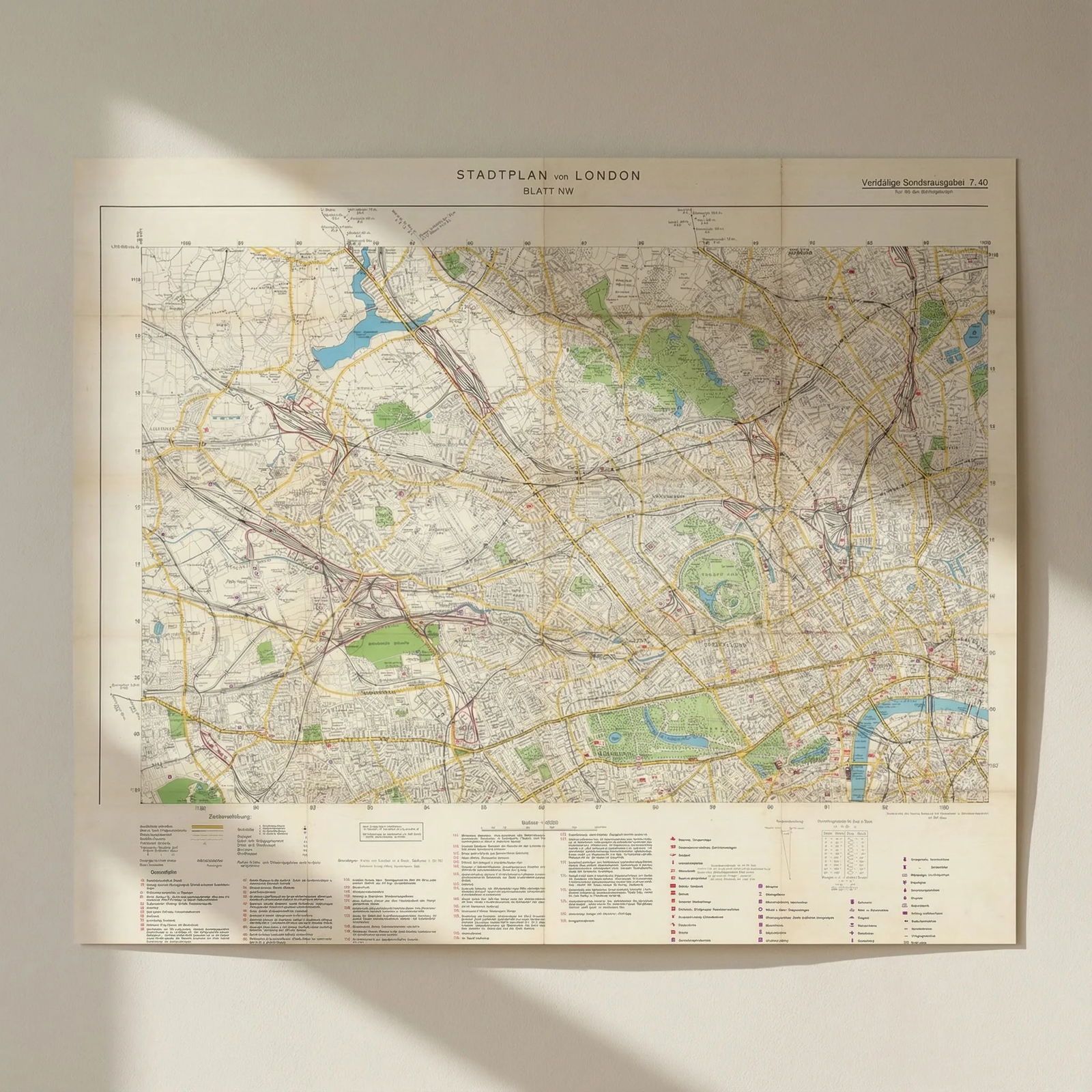 Stadtplan von London. Blatt NW. Nazi Mil.-Geo. Sealion invasion map. July 1940: Title: Stadtplan von London. Blatt NW. Nazi Mil.-Geo. Sealion invasion map. July 1940 Description: Stadtplan von London - Blatt NW [London city plan - northwest sheet]. A German military intelligence