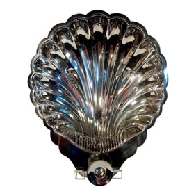 Stunning Vintage Sheridan Scalloped Shell Candlestick Holder Serving Dish / Catchall