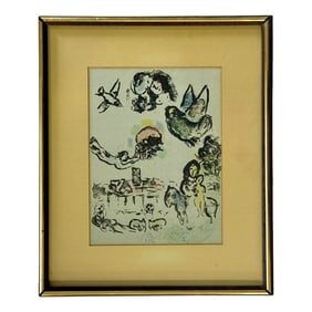Marc Chagall: "Nocturne at Vence" Original Lithograph 1963