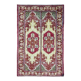 Antique Oushak Rug, Double Prayer