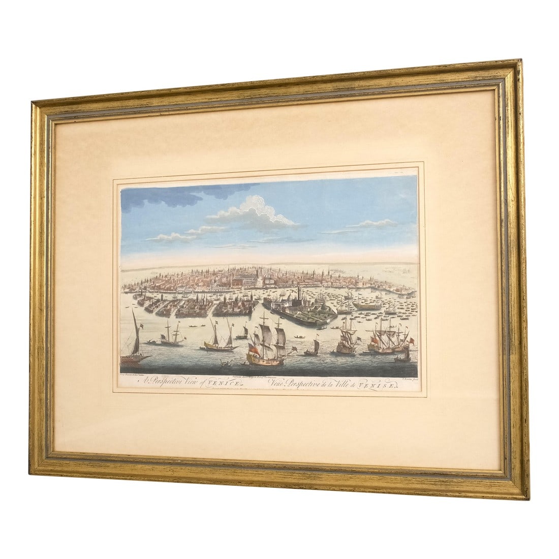t.bowles Framed Venice English Tall Ships Hand Painted Engraving (1 of 12)