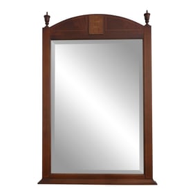 Inlaid Mahogany Beveled Glass Dresser Mirror