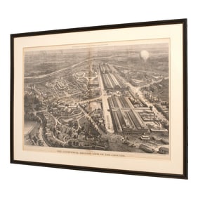 Harpers Weekly c.1876 Large Framed Engraving Print Philadelphia