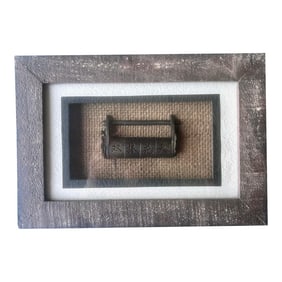 Vintage Chinese Cabinet Lock on Small Shadow Box Frame
