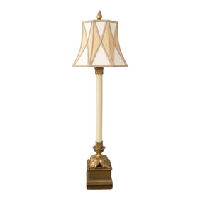 Chapman Brass Candelabra Form Table Lamp W. Shade
