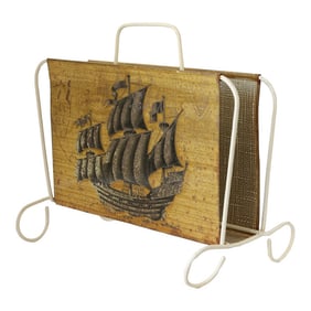 Midcentury Clipper Ship Magazine Holder