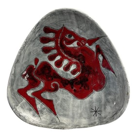 1950s Italian Red Horse Platter