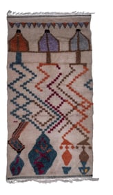 Vintage Moroccan Tulu Rug 4'12'' X 9'10'', Large Art Deco Berber Rug, Abstract Rug