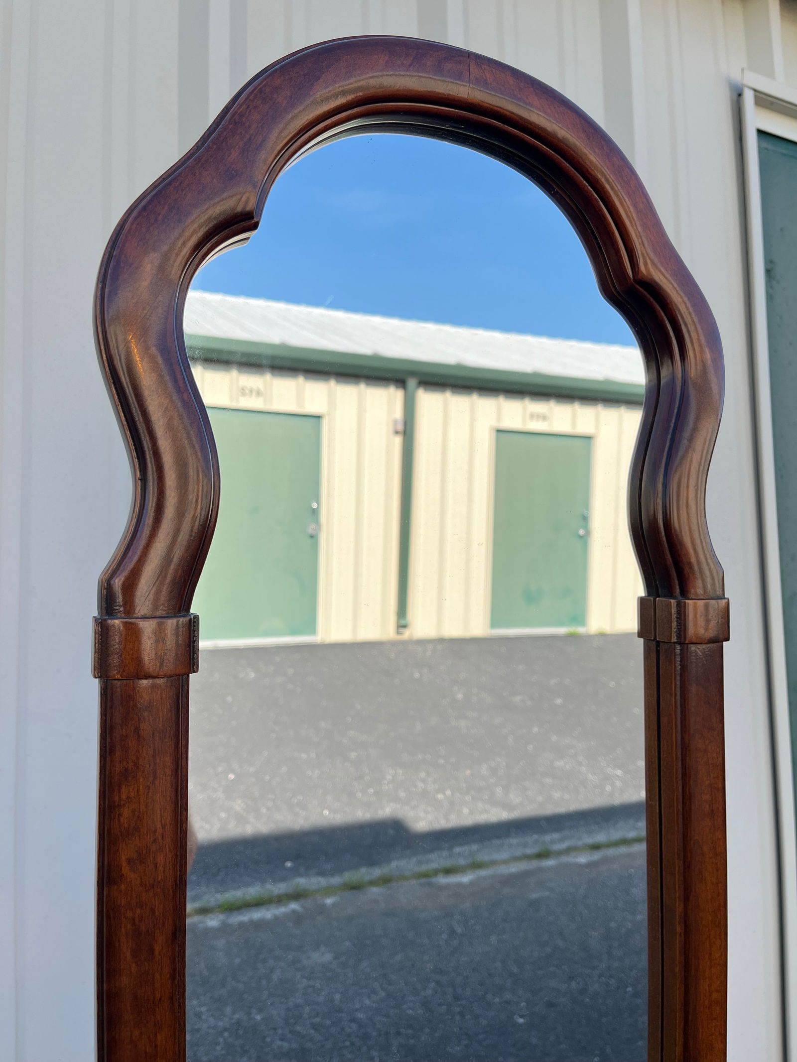 Single Drawer Cherry Entryway Console Table With Mirror - 3
