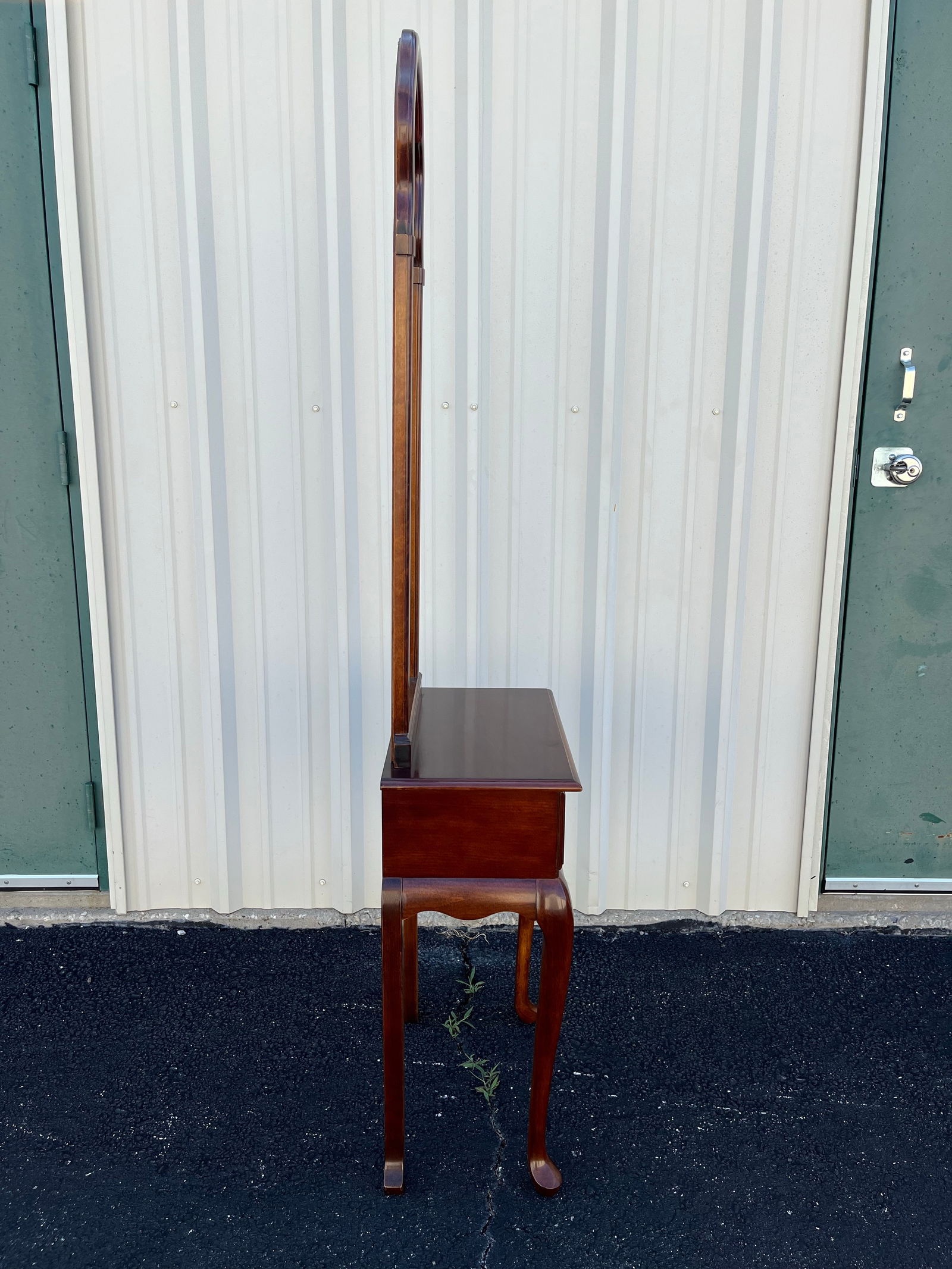 Single Drawer Cherry Entryway Console Table With Mirror - 6